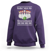 Rollin With My Snowmies Sweatshirt Funny Christmas Bowling Ugly Sweater Gift - Wonder Print Shop