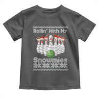 Rollin With My Snowmies Toddler T Shirt Funny Christmas Bowling Ugly Sweater Gift - Wonder Print Shop