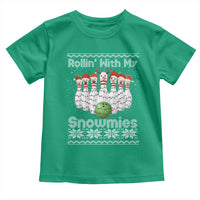 Rollin With My Snowmies Toddler T Shirt Funny Christmas Bowling Ugly Sweater Gift - Wonder Print Shop