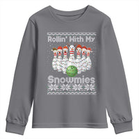 Rollin With My Snowmies Youth Sweatshirt Funny Christmas Bowling Ugly Sweater Gift - Wonder Print Shop