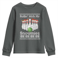 Rollin With My Snowmies Youth Sweatshirt Funny Christmas Bowling Ugly Sweater Gift - Wonder Print Shop