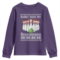 Rollin With My Snowmies Youth Sweatshirt Funny Christmas Bowling Ugly Sweater Gift - Wonder Print Shop