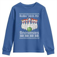 Rollin With My Snowmies Youth Sweatshirt Funny Christmas Bowling Ugly Sweater Gift - Wonder Print Shop
