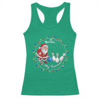 Rollin With My Snowmies Racerback Tank Top Bowling Xmas Gift - Wonder Print Shop