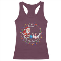 Rollin With My Snowmies Racerback Tank Top Bowling Xmas Gift - Wonder Print Shop