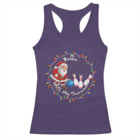 Rollin With My Snowmies Racerback Tank Top Bowling Xmas Gift - Wonder Print Shop
