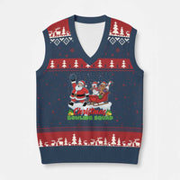 Xmas Bowling Squad V-Neck Knit Sweater Vest Funny Holiday Bowler - Wonder Print Shop