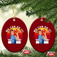 Feminist Bowling Ceramic Ornament We Can Do It - Wonder Print Shop