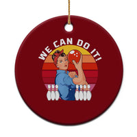 Feminist Bowling Ceramic Ornament We Can Do It - Wonder Print Shop