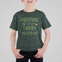 Gardening Is My Therapy T Shirt For Kid Funny Plant Lover - Wonder Print Shop