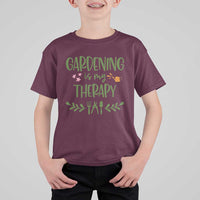 Gardening Is My Therapy T Shirt For Kid Funny Plant Lover - Wonder Print Shop