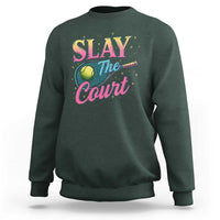 Slay The Court Queen Sweatshirt Witty Tennis Player Gift For Girls - Wonder Print Shop