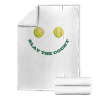 Slay The Court Tennis Girl Throw Blanket Funny Tennis Player Gift - Wonder Print Shop