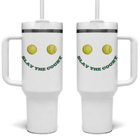 Slay The Court Tennis Girl Tumbler With Handle Funny Tennis Player Gift - Wonder Print Shop