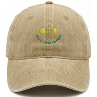 Slay The Court Tennis Girl Washed Cotton Baseball Cap Funny Tennis Player Gift