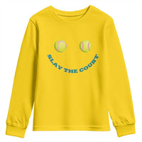 Slay The Court Tennis Girl Youth Sweatshirt Funny Tennis Player Gift - Wonder Print Shop