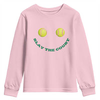 Slay The Court Tennis Girl Youth Sweatshirt Funny Tennis Player Gift - Wonder Print Shop