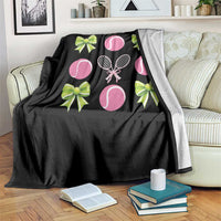 Pink Bow Coquette Tennis Lover Throw Blanket Funny Tennis Girl Gift - Wonder Print Shop