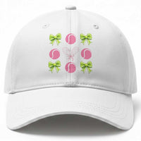Pink Bow Coquette Tennis Lover Baseball Cap Funny Tennis Girl Gift
