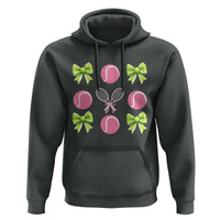 Pink Bow Coquette Tennis Lover Hoodie Funny Tennis Girl Gift - Wonder Print Shop