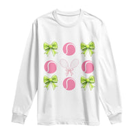 Pink Bow Coquette Tennis Lover Long Sleeve Shirt Funny Tennis Girl Gift - Wonder Print Shop