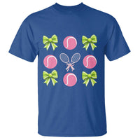 Pink Bow Coquette Tennis Lover T Shirt Funny Tennis Girl Gift - Wonder Print Shop