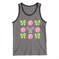 Pink Bow Coquette Tennis Lover Tank Top Funny Tennis Girl Gift - Wonder Print Shop