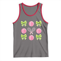 Pink Bow Coquette Tennis Lover Tank Top Funny Tennis Girl Gift - Wonder Print Shop