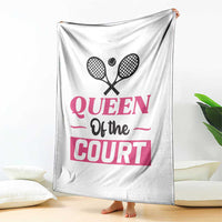 Queen Of The Court Throw Blanket Funny Tennis Girl Gift - Wonder Print Shop