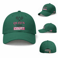 Queen Of The Court Baseball Cap Funny Tennis Girl Gift
