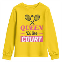 Queen Of The Court Youth Sweatshirt Funny Tennis Girl Gift - Wonder Print Shop