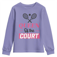 Queen Of The Court Youth Sweatshirt Funny Tennis Girl Gift - Wonder Print Shop