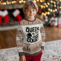 Funny Tennis Lover Gift Ugly Christmas Sweater Queen Of The Court - Wonder Print Shop
