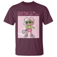 Queen Of The Court T Shirt Funny Tennis Player Gift For Women - Wonder Print Shop