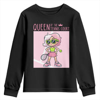 Queen Of The Court Youth Sweatshirt Funny Tennis Player Gift For Women - Wonder Print Shop