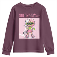 Queen Of The Court Youth Sweatshirt Funny Tennis Player Gift For Women - Wonder Print Shop