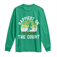 Happiest On The Court Long Sleeve Shirt Vintage Retro Tennis Girl Gift - Wonder Print Shop