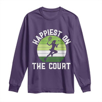 Happiest On The Court Long Sleeve Shirt Vintage Retro Tennis Girl Gift - Wonder Print Shop