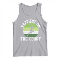 Happiest On The Court Tank Top Vintage Retro Tennis Girl Gift - Wonder Print Shop