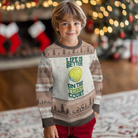 Life Is Better On The Court Ugly Christmas Sweater Tennis Lover Gift - Wonder Print Shop