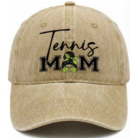 Funny Tennis Player Gift For Tennis Mom Washed Cotton Baseball Cap