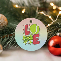 Love With A Tennis Ball Ceramic Ornament Valentines Day Gift - Wonder Print Shop