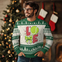 Love With A Tennis Ball Ugly Christmas Sweater Valentines Day Gift - Wonder Print Shop