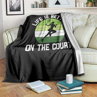 Life Is Better On The Court Throw Blanket Vintage Retro Tennis Girl Gift - Wonder Print Shop