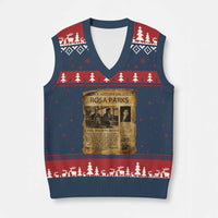 Rosa Parks V-Neck Knit Sweater Vest Female Empowerment History Gift