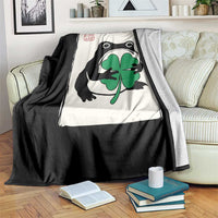 Grumpy Frog Japanese Throw Blanket St Patricks Day Gift