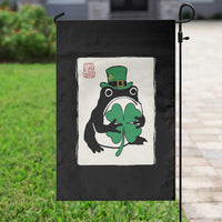 Vintage Japanese Grumpy Frog Garden Flag Lucky St Paddys Day