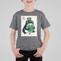 Vintage Japanese Grumpy Frog T Shirt For Kid Lucky St Paddys Day