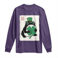 Vintage Japanese Grumpy Frog Long Sleeve Shirt Lucky St Paddys Day
