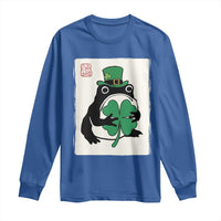 Vintage Japanese Grumpy Frog Long Sleeve Shirt Lucky St Paddys Day